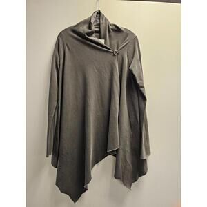 Splendid Womens Asymmetrical Hem Jacket Size S Gray Open Front Long Sleeve